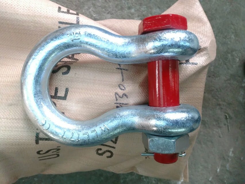 Bow Lifting Shackle HDG Us Type Forged with Safety Pin